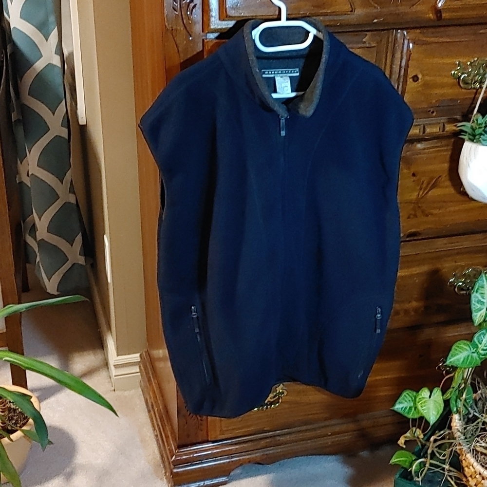 💚Men's Blue Fleece Zip Vest XL